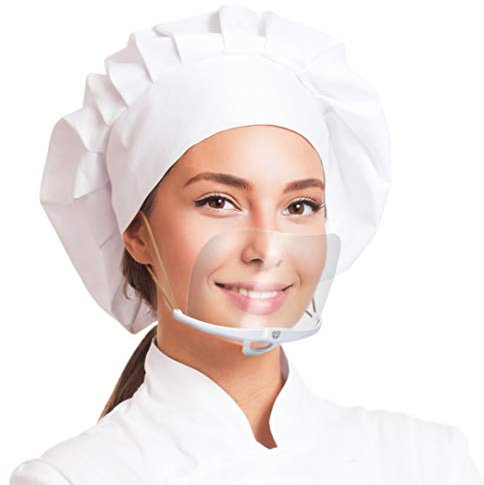 SHIELDOFGLORY Klarmaske Gesichtsschutz Wiederverwendbar 1 Set 4 Ersatz Klarmaske (2 Nasen-, 2 Mundschutz) - Food Handlers Anti-Fog, 100% Polycarbonat