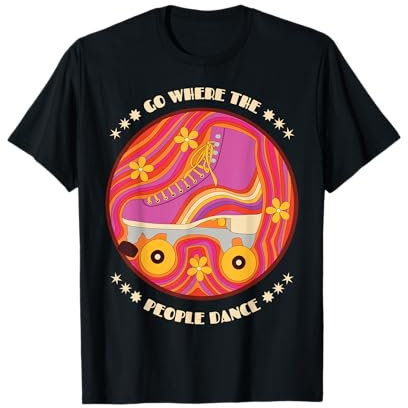 Rollschuh Disco Flower Power 60er 70er 80er Motto Party Fun T-Shirt