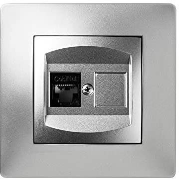 FAMATEL – Telefonanschluss RJ-45 | Einbaudose | Serie Habitat 15 | Einfache Installation | Hohe Wasserdichte des Produkts | Vollständig Halogenfrei | Alluminium