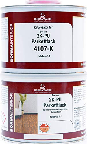 BORMA 2K PU Profi Parkettlack Treppenlack Korkboden - Seidenmatt, 10 Liter