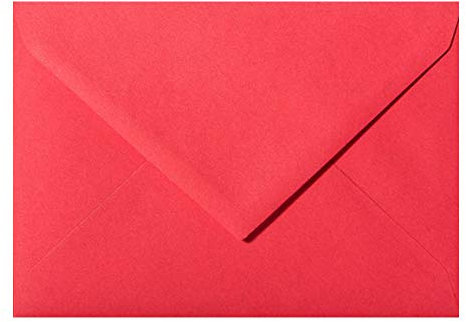 Paper24 50 Briefumschläge DIN C6 114x162 mm, nassklebend, für Einladungen, Grußkarten A6, für Hochzeit, Geburtstag in Rot