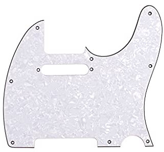 Alnicov 8-Loch-Tele-Schlagbrett für USA/MX-Standard-Telecaster-Gitarre, 3-lagig, Weiß