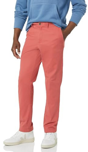 Amazon Essentials Men's Athletic-Fit Casual Stretch Chino Trouser (Available in Big and Tall), Raspberry Red, 29W / 30L