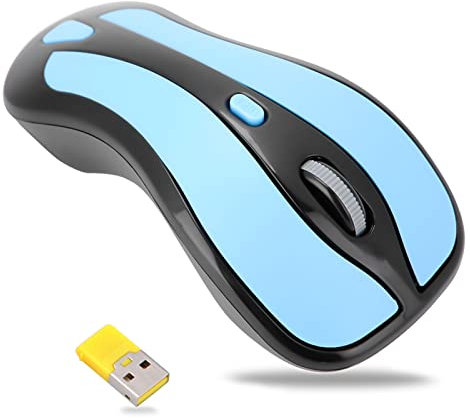 ciciglow Gyration Air Mouse, 6D 2.4G Mini Gyro Mouse Inalámbrico Máximo 1600 dpi Ratones ópticos con Nano Receptor USB para PC Laptop Smart TV/Box(Azul + Negro)