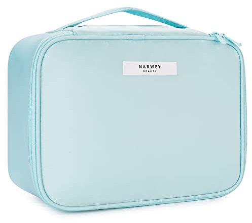 Narwey Kosmetiktasche Damen, Kulturtasche Damen, Groß Make up Tasche Reise Schminktasche Mädchen, Kosmetik Tasche, Makeup Bag Cosmetic Bag (Himmelblau)