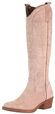 Elara Damen Stiefel Cowboy Boots Chunkyrayan F1225S Khaki Suede-40