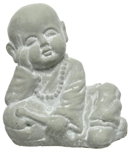 CHICCIE Mönch Figur Beton Grau 17cm - Figuren Deko Dekoration Statue Skulptur