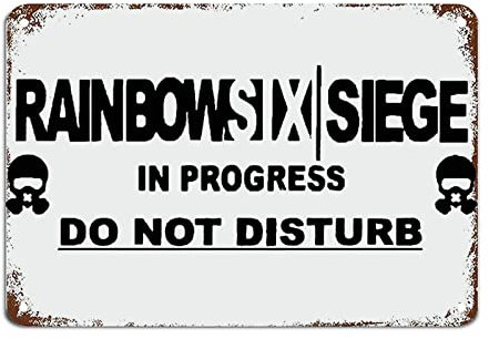 Rainbow Six Siege In Progress Do Not Disturb, Metallschild mit lustigen Zitaten, Metallschild, motivierende Wanddekorationen für Wohnzimmer, rustikale Wandkunst, Küchenschilder, Wandbehang, Schild,