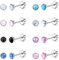 Chriscoco 8 Paar Ohrringe Mädchen Damen Ohrringe Chirurgenstahl Tragus Helix Piercings Opal Türkis Mondstein Flache Ohrringe Knorpel Piercings Ohrloch Stecher Set Silber Ohrringe Damen 4 mm