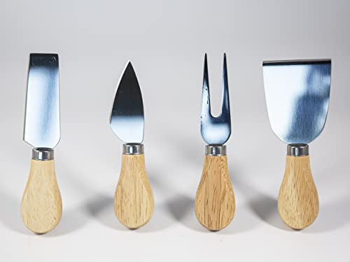 The Olive Home Cuchillos de queso personalizados, juego de 4, cortadores de queso de madera, esparcidores de queso hechos a mano, utensilios de cocina personalizados, regalo para amantes del queso
