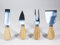 The Olive Home Lot de 4 couteaux à fromage personnalisés en bois - Épandeurs à fromage faits à la main - Ustensiles de cuisine personnalisés - Cadeau pour amateur de fromage
