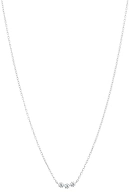 Lucardi - Damen Silberne Halskette mit drei Zirkoniasteinen - Halskette - 925 Silber - Silberfarbig - 45 cm - Nickelfrei