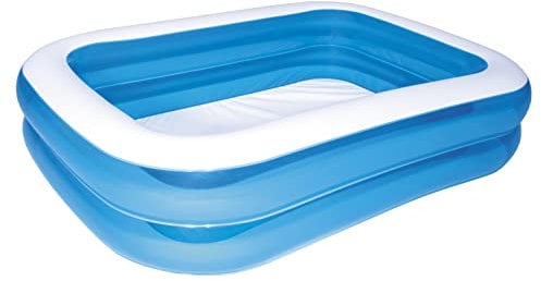 Bestway 12819 - Piscina Hinchable Rectangular de Lujo Azul, 211 x 132 x 46 cm
