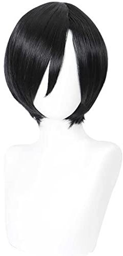 CHALKSEA Anime Cosplay Perücke,Resident Evil Ada Wong Perücke,Black Short Perücke,Mit Kostenloser Perückenkappe,Für Party Alltag Halloween Perücke Cosplay, Anime-Fan-Geschenk