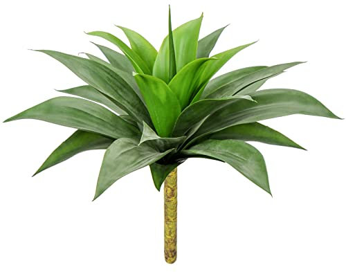 Hollyone Piante grasse artificiali di agave da 60 cm, cespugli finti decorativi, piante finte verdi da 60 cm, per interni ed esterni, per decorazione domestica, giardino, balcone, finestra, soggiorno,
