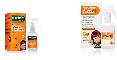 Neositrin Spray Gel - Elimina 100% piojos y liendres en 1 minuto y en 1 aplicación - 100ml & Neositrin Protect Spray acondicionador sin aclarado que repele los piojos 100ml