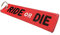SNS Components Ride Or Die Red Caution Bike Motorrad gewebter bestickter Gepäckanhänger Schlüsselanhänger Schlüsselanhänger, rot, One size