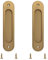 MOROBOR Tiranti ovali da incasso per porte scorrevoli, 2 pezzi, bronzo oro, in lega di alluminio, con viti di montaggio, per porte scorrevoli da fienile (180 mm)