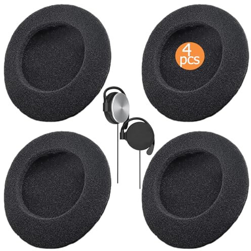 4 PCS Headphone Pads Foam Replacement, Ear Pad Cushion Cover Headphone Pads, Replacement Ear Cushions Foam for Most Standard Size Headsets (Black)