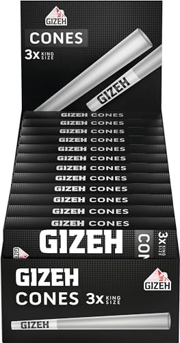 Gizeh Black® Cones + Tip 24 Packungen a 3 Stück, Schwarz