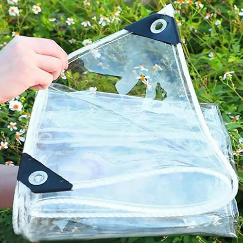 Klare Plane Wasserdicht, Regendichte Transparente Abdeckplane, Schwerlast Soft Glass Cover Für Pavillons, Balkon, Gärten, Pflanzendach Gewächshaus Pet Hutch Dach (1x2m)