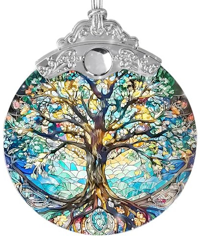 Jocidea Attrape-soleil en vitrail Arbre de vie – Décoration pour sapin de Noël, décoration et cadeaux