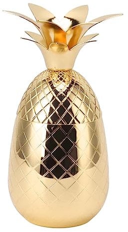 HWGING Pineapple Shape Cocktail Shaker Stainless Steel Polished Smooth 500ml Home Bar (Gold), HWGINGg2mbier8pa-12