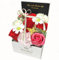 OJAYERR Artificial Flower Box, Eternal Roses Gift for Birthday Mother's Day Get Well, Soap Flowers with Letters best Wishes Happy and Love - Red Roses Mixed