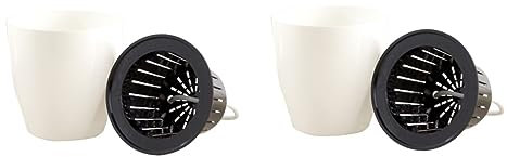 BESPORTBLE 2 Pièces jardinière à arrosage Automatique Plante en Pot Pots de Plantes Pot Plante Plastique Jardiniere Plastique Pot de Fleur Cache-Pot Rond aneth Vert Bassin Paresseux Blanche