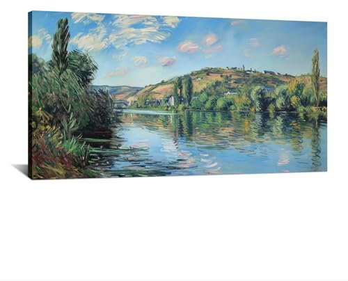 HNKDKJ Cliff Walk At Pourville-Druck, Claude Monet-Wandkunst, Monet-Landschaftskunst-Poster für Schlafzimmer, ästhetische Heimdekoration, 60 x 120 cm/24 x 47 Zoll – Innenrahmen