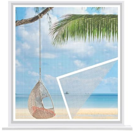 Fliegengitter FüR Fenster 80x170cm Abwaschbar Fliegengitter FüR Fenster Mit Pollenschutz Selbstklebend Klebeband Für Balkonfenster Küche Flurfenster Weiß