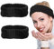 Sugeru®2PCS Flanell Elastische Haarband,Spa Stirnband Damen,Weiches Haarband Kosmetik,Rutschfest Breitkrempe Haarreifen Damen,für Dusche Hautpflege Make-up Gesichtsreinigung Mädchen (Schwarz-2pcs)