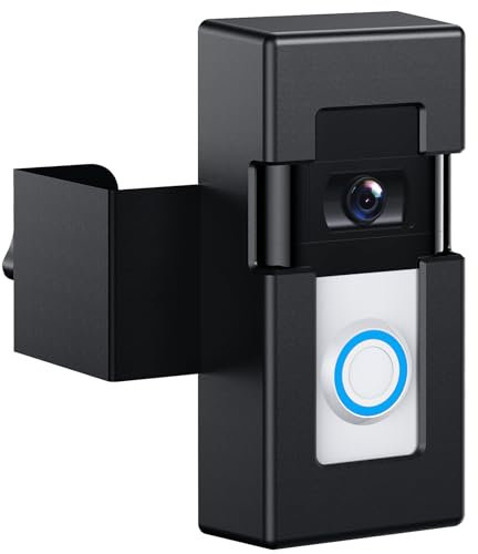 Anti-Theft Video Doorbell Mount ，Adjustable No-Drill Mounting Bracket for Video Doorbell 1/2/3/3 Plus/4/2023 Release，Not Block Doorbell Motion Sensor for Home Apartment Office Room Rentals (Black)