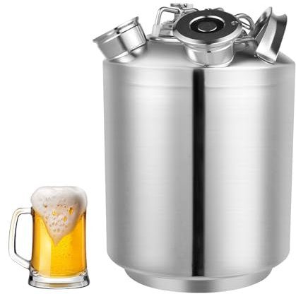 Tagtuell Bierreinigungsfass, Edelstahl Reinigungsbehälter, Beer Cleaning Keg, 3-Kopf Reinigungsbehälter mit Deckel,Kann zum Reinigen von Biertanks verwendet Werden, Silber