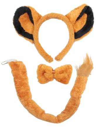 Carnavalife 3-teiliges Löwen-Kostüm-Set für Damen und Herren, Simba-Kostüm, Tierparty, Halloween, Cosplay, Karneval