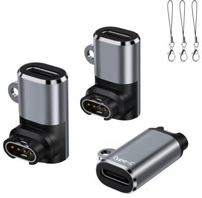 Rndono USB-C zu Garmin Watch Ladeadapter 3-Pack,USBC Ladekabel Adapter für Garmin Fenix 8/7/7X/7S/6,Forerunner 165/965/955/945/265/55/45,Vivoactive 5/4S,Venu 3/3S/2S/SQ,Epix Pro 2,Instinct 2,Tactix