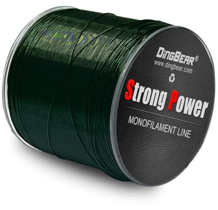 Dingbear Grün Nylon-Angelschnur Monofile Nylon-Angelschnur mit starker Spannung(200m/7# 25LB/0.43mm)