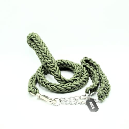 Power-Leash Chrome/das Starke Hundeleine-Set für deinen Begleiter (Grün, L)