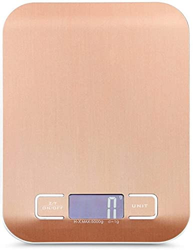 QXSJEDYCH Kitchen Scale 5/10kg Household Kitchen Scale Food Scale Measurement Tool Slim high Precision LCD Digital Electronic Weighing Scale Kitchen,Dining Room,Baking,etc. (R Balanzas(Rose Gold,5Kg)