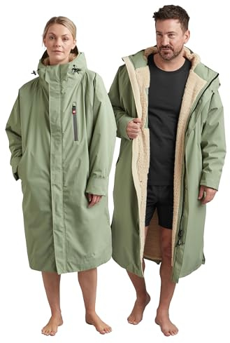 Red Original Premium EVO PRO Unisex Waterproof Dry Changing Robe, Extra Warm Lightweight Luxury 100% Recycled Material, B Corp Certified (Sage Green, M)