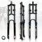 Forcella Bicicletta da Montagna 26 27.5 29 inch Downhill Freno A Disco Corsa 145mm DH Forcella Ammortizzata 1-1/8 9MM QR Aria Mountain Bike Forcella Anteriore Blocco Manuale(Black,26inch)