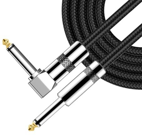 YOURKAY Cable de guitarra eléctrica de 3 m, 6,35 mm, jack de guitarra eléctrica, cable de guitarra con reducción del ruido para varios instrumentos musicales, guitarras eléctricas, bajos, teclado