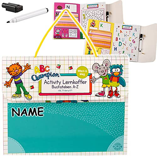 alles-meine.de GmbH Schule & Schulanfang Artikel frei wählbar Lernbuch/Lernkoffer - wisch & Weg - Buchstaben schreiben & Lernen - inkl. Name - ABC - abwischbar - inkl. Stif..