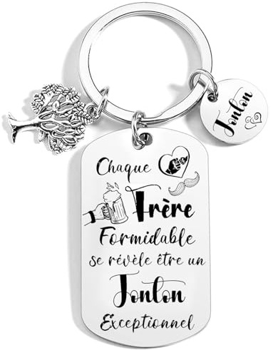VZIUYTRE Porte-clés tonton exceptionnel - cadeau fête pour tonton baptême - annonce grossesse et naissance - porte clefs personnalisé oncle - cadeau tonton anniversaire Noël naissance tonton clé