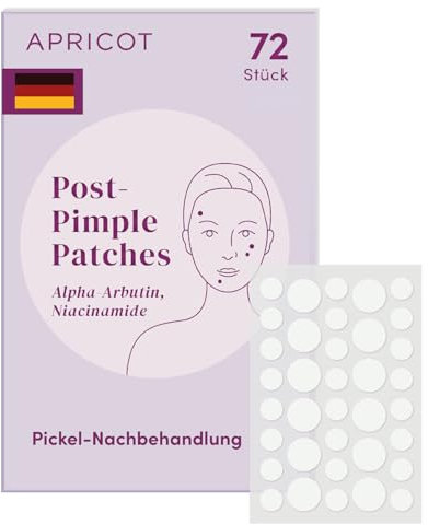 Apricot Antibatkerielle Pickel Patches 72 Stk. mit Hydrokolloid - Trocknet Pickel innerhalb von 6-8h aus - Anti Pimple Pflaster, Apricot Pimple