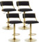 chairus Tabourets de Bar en Velours Lot de 4 Chaises de Bar Dorée Moderne, Chaise Haute Cuisine avec Repos Pied, Noir
