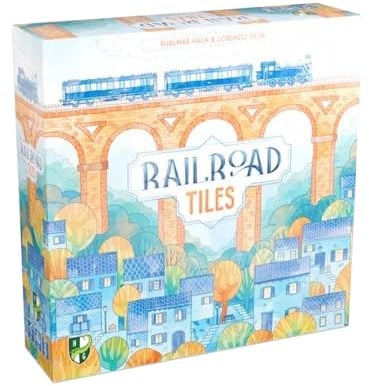 Horrible Guild Railroad Tiles - Strategisches Plättchen-Legespiel mit Eisenbahn-Streckenplanung - Innovatives Brettspiel für die Familie - Deutsch - 1-4 Spieler - Ab 8 Jahren