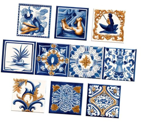 Holibanna 10stücke Fliesenaufkleber Marokko-fliesenaufkleber Selbstklebend Für Küche Badezimmer Fliesen Einfach Anzuwenden Wasserfest Und Verschleißfest