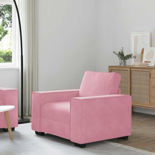 MOBCANT Sessel Rosa 60 cm Samt Schlafsofa Couch Polstergarnitur Schlafcouch für Schlafzimmer Hotel Wohnung Büro