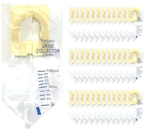 36 Stück Urinsammelbeutel für Babys, 100 ml Tragbarer Urinbeutel, Pinkelbeutel Baby mit Klebefläche, Notfall-Urinbeutel, Tragbarer Camping-Urinbeutel, für beim Reisen und Wandern, Camping im Freien